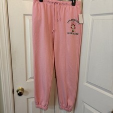 NWT Strawberry Shortcake Juniors Joggers Sweatpants High-Rise Pink Sz Large