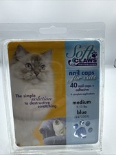 Soft Claws, Nail Caps for Cats, Medium, Blue, 40 ct