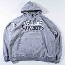 Dallas Cowboys Reebok Hoodie XL Gray Vintage Y2K NFL Football Sweatshirt XL
