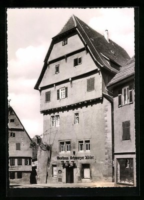 Leonberg, Gasthaus Schwarzer Adler, postcard