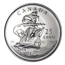 2004 Canada 25-cent coin St. Croix UNC