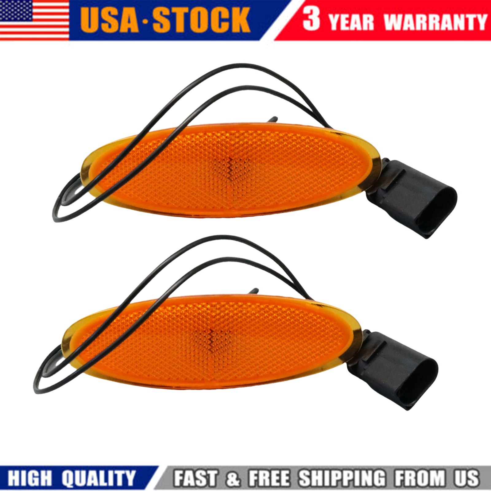 Front Bumper LH & RH Side Marker Light Fit Bentley Continental GT GTC 2004-11
