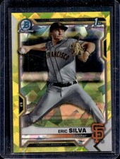 2021 Bowman Draft Sapphire Eric Silva Chrome Yellow 1st Prospect #/99 Giants