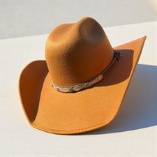 Men s Brown Felt Hat. Western Cowboy Hat For Men. Sombrero Vaquero Cafe.