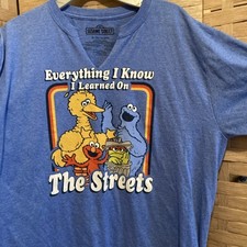 Sesame Street -t XL Blue Cotton V Cut Out Front Roomy Allowing For Shrinkage