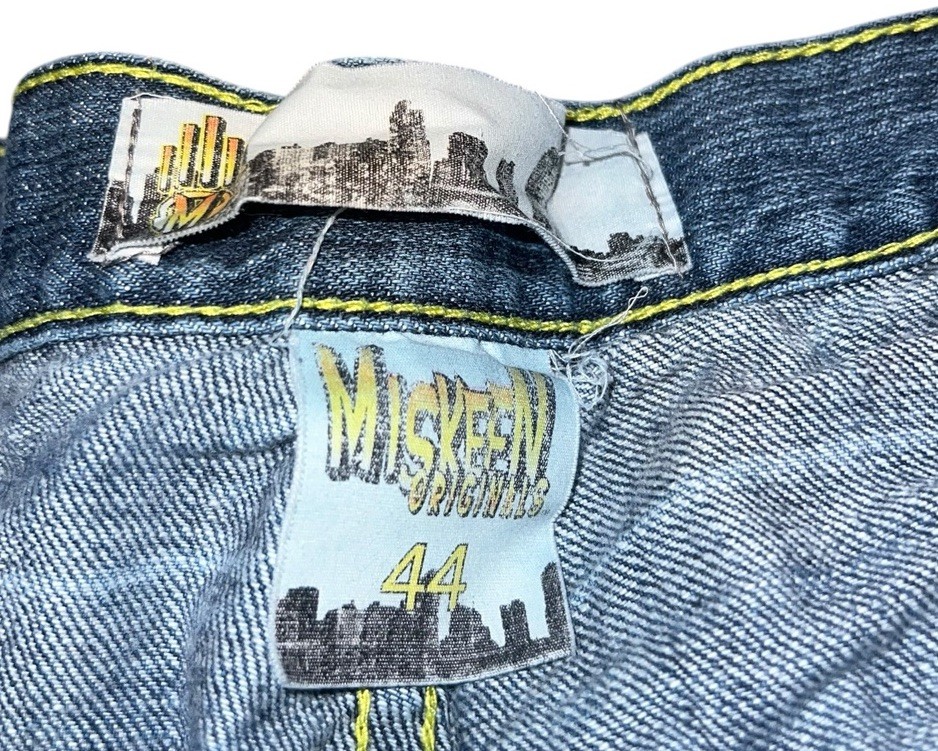 VTG Y2K Miskeen Originals Jean Shorts Jorts Size 44 Future Fashion Denim A3 image 8