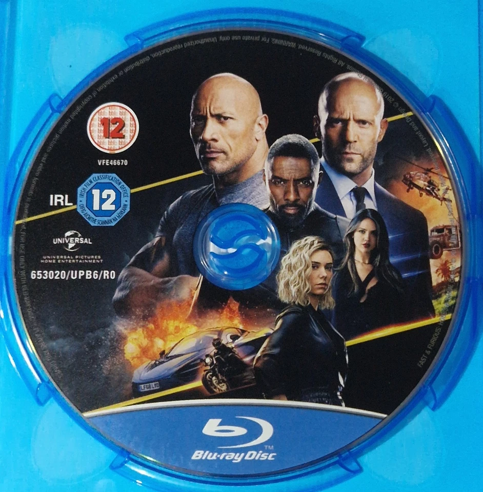 Fast & Furious Hobbs & Shaw BLU RAY Starring Jason Statham Dwayne Johnson - Image 3 of 3