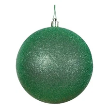 Vickerman 8" Contemporary Plastic Ball Ornament in Glitter Green