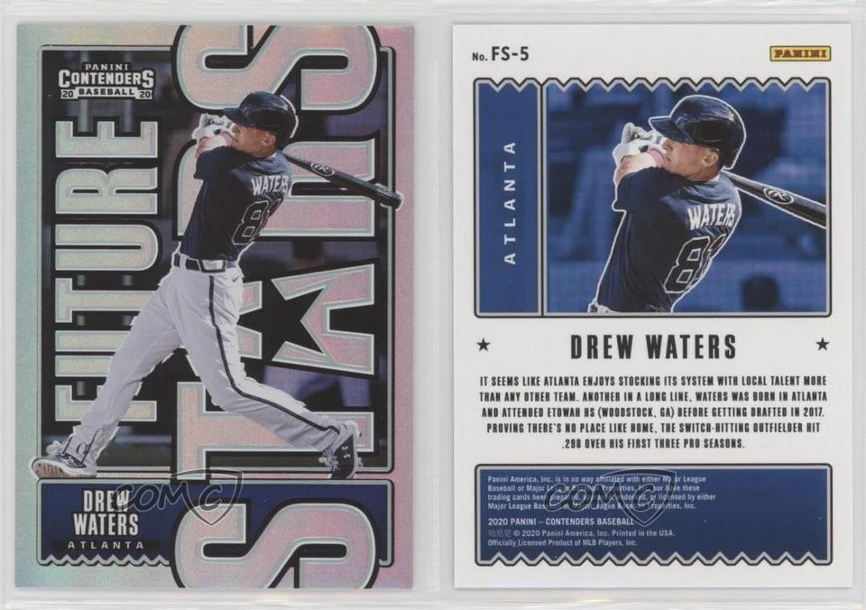 2020 Panini Contenders Future Stars Championship 1/1 Drew Waters #FS-5 b4d - Image 3 of 3