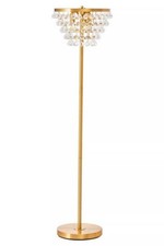 Image of Hutchinson Clear Crystal Floor Lamp with Gold Metal