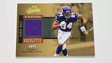 2005-PLAYOFF ABSOLUTE-RANDY MOSS CANTON ABSOLUTES GAME WORN JERSEY-/150-VIKINGS