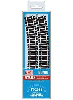 Peco ST2035 HO Scale Code 100 Nickel Silver 22.5 Degree Curved Section (8)