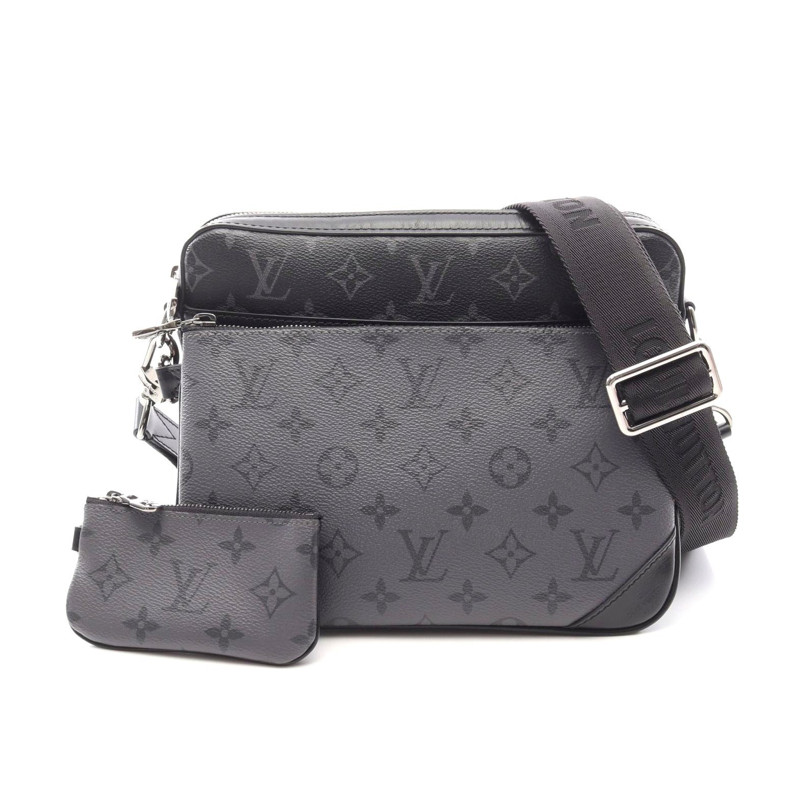 Louis Vuitton Trio Messenger Monogram Eclipse Bag Men Black One Size