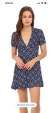 Women’s Free People Short Sleeves Melody Print Geometric Mini Dress Size 8