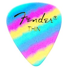 Fender 351 Premium Celluloid Guitar Picks - THIN, RAINBOW - 12-Pack 1 Dozen 