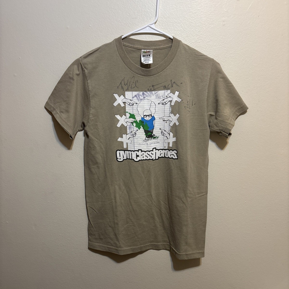 Vintage Y2K Gym Class Heroes 2000s band T-Shirt Autographed RARE 
