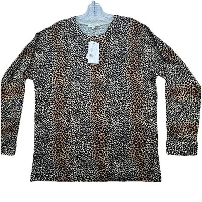 NEW Equipment Femme Raydon Cheetah Print 100% Wool Sweater Sz Medium Lightweight