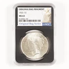 1923 Peace Dollar $1 MS63 NGC Original Bag Series w/ Bag Fragment 31338