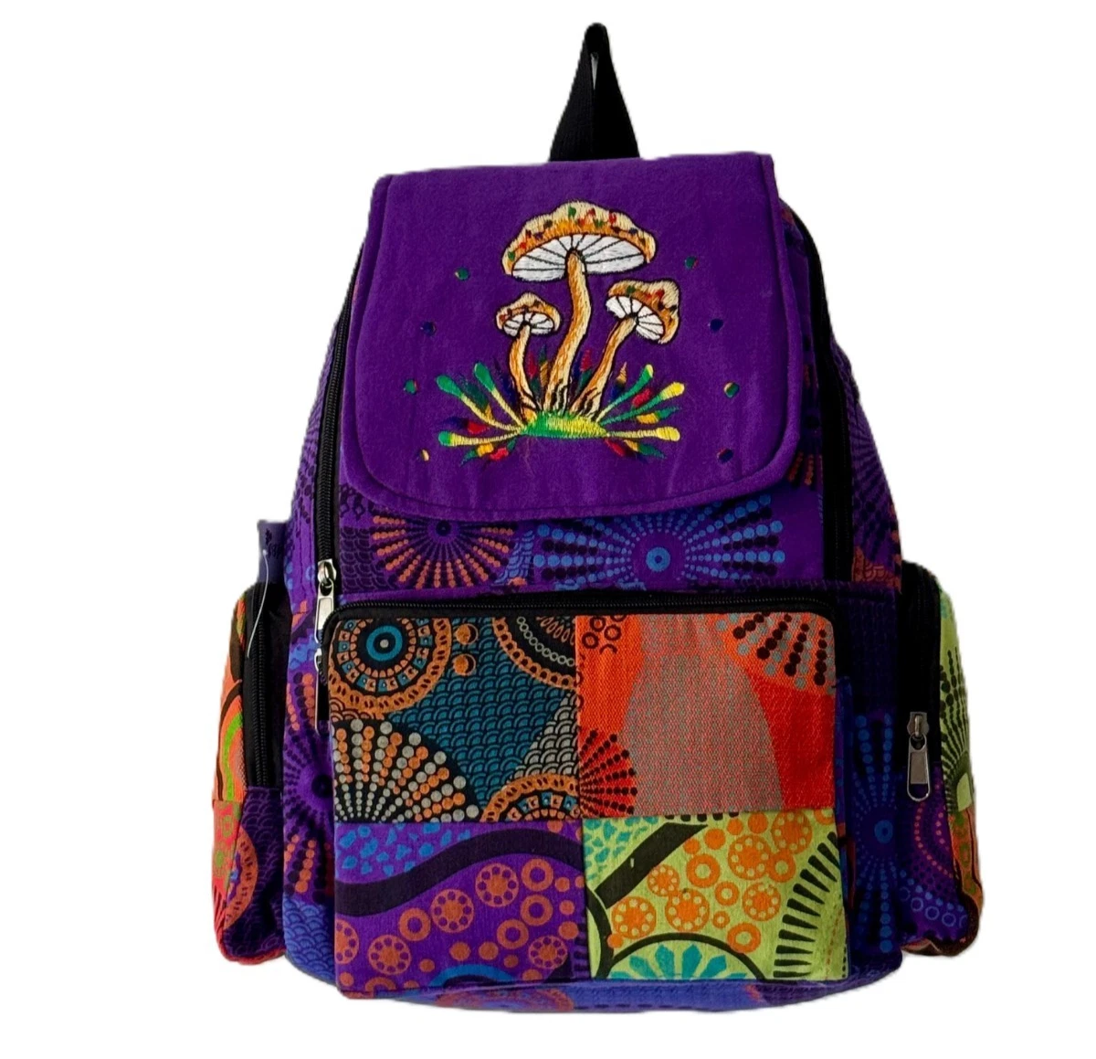 Colorful Patchwork Mushroom Backpack – Boho Style – Unique & Handmade
Opens in a new window or tab