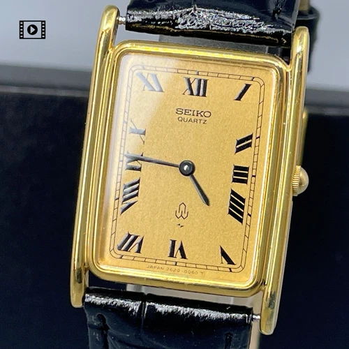 Vtg1979【N Mint/Box】SEIKO Chariot 2620-5010 Gold Tank 24mm Qz Men's Watch