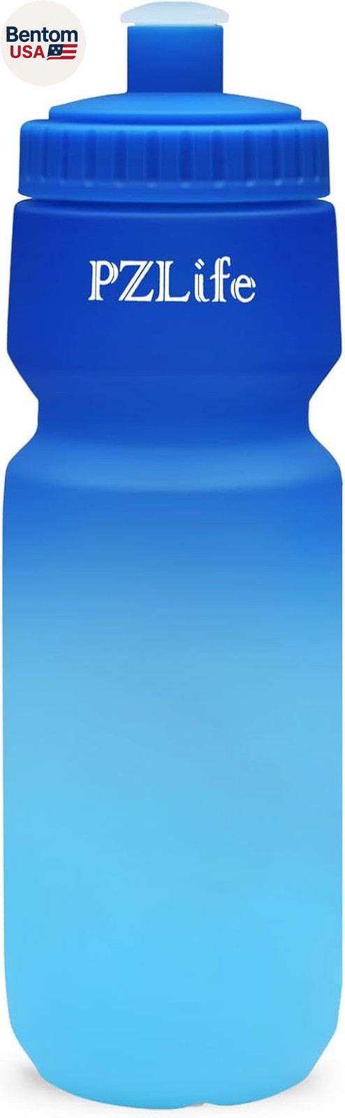Bike Water Bottle 24Oz, Cycling Squeeze Bottle BPA Free, W/Pull Top Lid, Leak Pr
