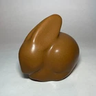 Vintage "Van Briggle" Art Pottery Bunny Rabbit (Signed) 3-1/2" x 3" Tall Brown
