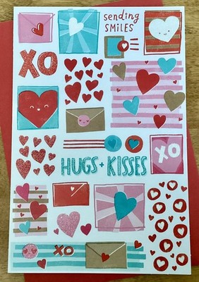 Bright Cheery Carlton Valentine s Day Card W/Envelope-Glitter Embellished, NEW!