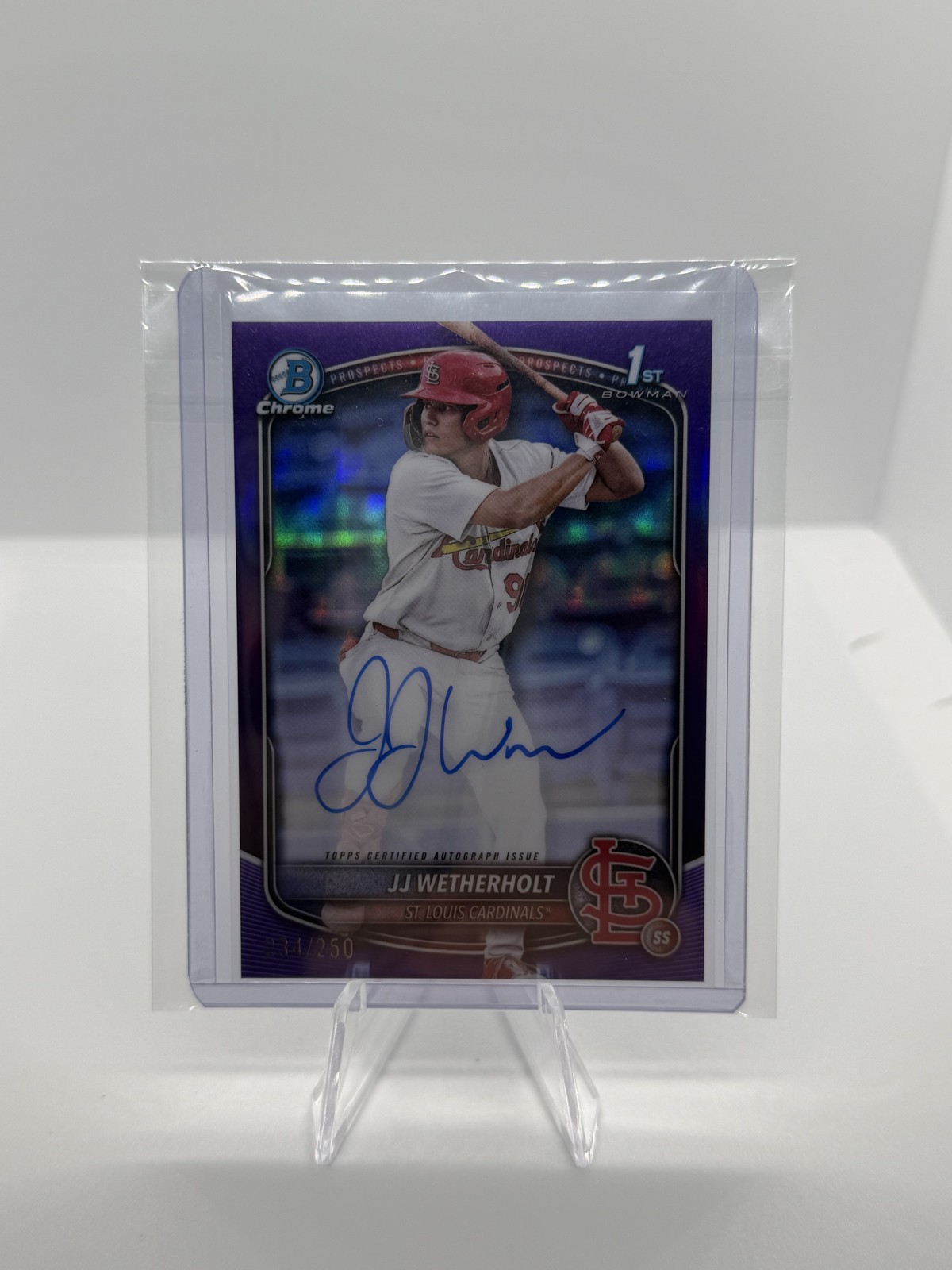 JJ Wetherholt - 2025 Bowman Chrome Auto #CPA-JW - Purple Refractor /250 (AU, RC)