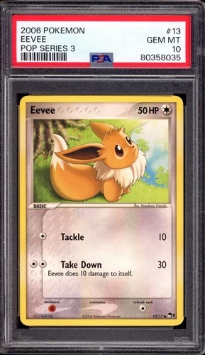 2006 Pokémon Pop Series 3 Eevee #13 PSA 10 GEM MINT