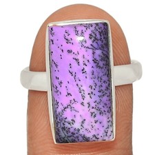 Purple Dendritic Opal 925 Sterling Silver Ring - Size 9