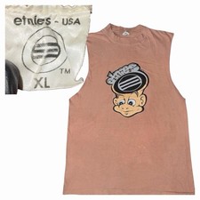 Vintage 90s Etnies Mascot Skate Cut Off T Shirt Mens XLarge USA Made 1992 RARE