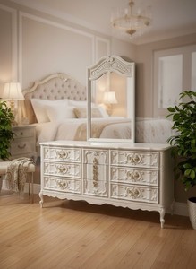 Painted WHITE Provincial Cottage Chic Shabby Romantic French Dresser