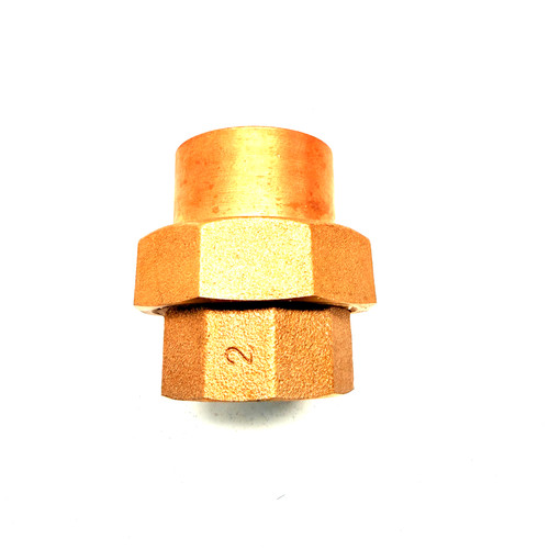 NIBCO Sweat Fitting Union: 2 in CTS x 2 in CTS, Cup x FTG, Cast Copper