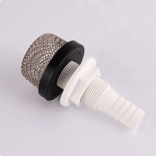 Marine Live-Well Pump Inlet Filter Hose Barb Threaded Inlet Filter White Plastic