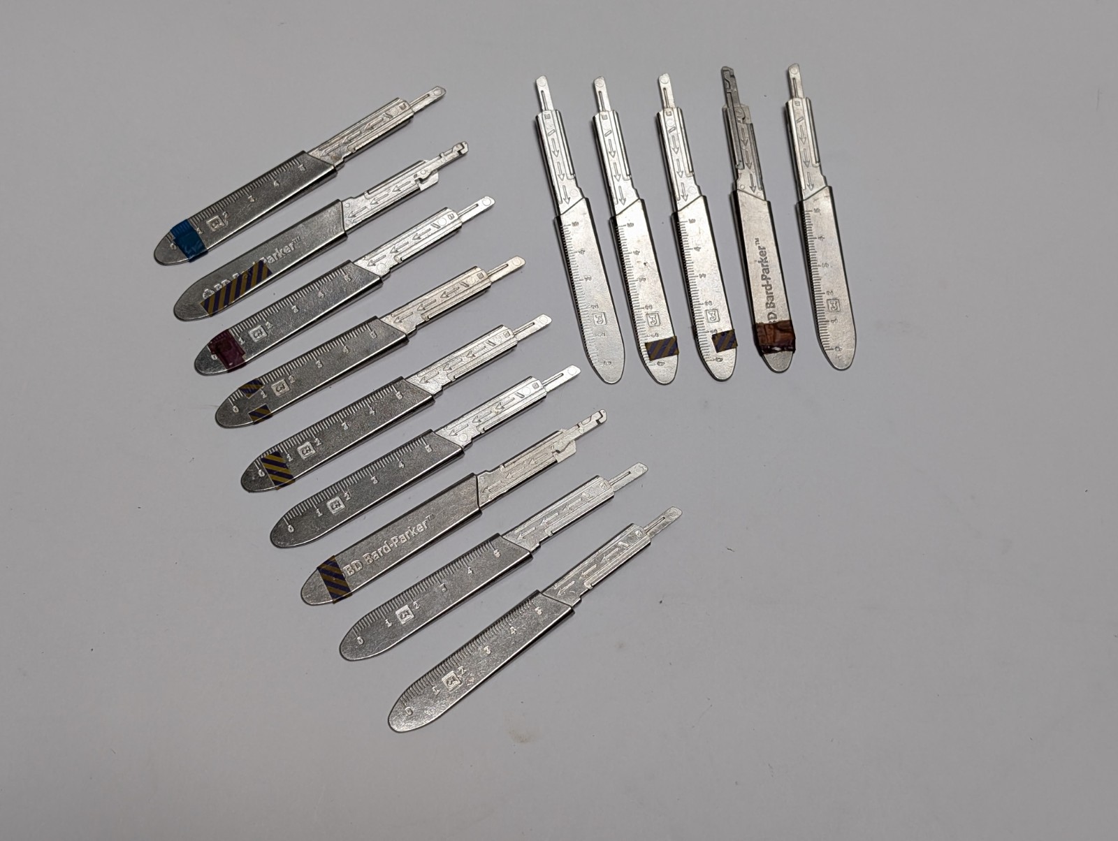 14 pcs. BP BARD PARKER Size 3 Scalpel Blade Handle (USED).