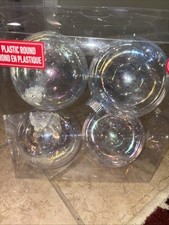 Ashland Christmas Ornament Set of 4 Glass Ornaments 3" Clear NEW