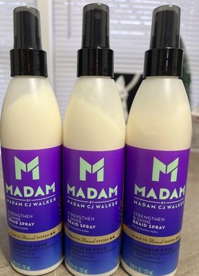 3 Pack Madam by Madam C.J. Walker Strengthen Shine Braid Hair Spray Protective