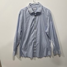 Charles Tyrwhitt Mens Slim Fit Non Iron Dress Shirt Light Blue Check 17 36