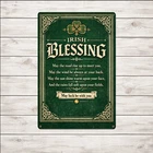 Irish Blessing Green Background Tin Metal Sign 8x12 Inch Vintage Wall Art
