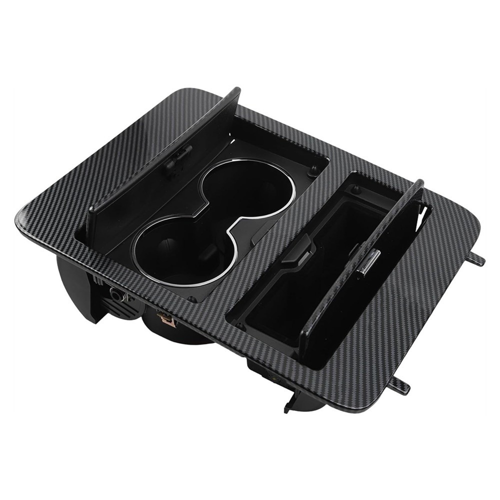 Console Cup Holder Storage Carbon Fiber Look for 07-14 Chevy Silverado GMC Yukon