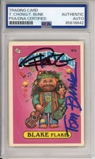 SIGNED Tom Bunk & Tommy Chong 1986 Topps GPK Blake Flake PSA DNA COA Autograph