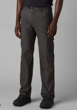 Prana Stretch Zion Pants Mens 38x32 Gray Nylon Hiking Outdoor Travel Cargo Snap