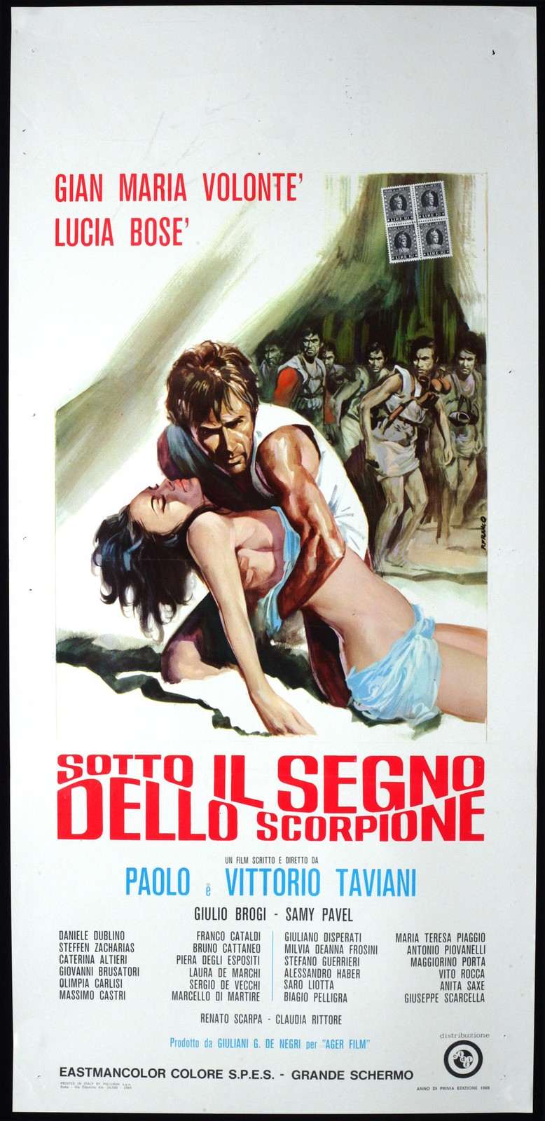 Locandina originale film Sotto il segno dello scorpione (1969) - Regia di Paolo Taviani, Vittorio Taviani