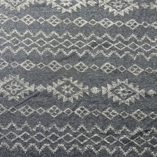 Sweat Fleece Gray Ornament On Navy Stretch Fabric Lot of 2 Yards and 5" for 6