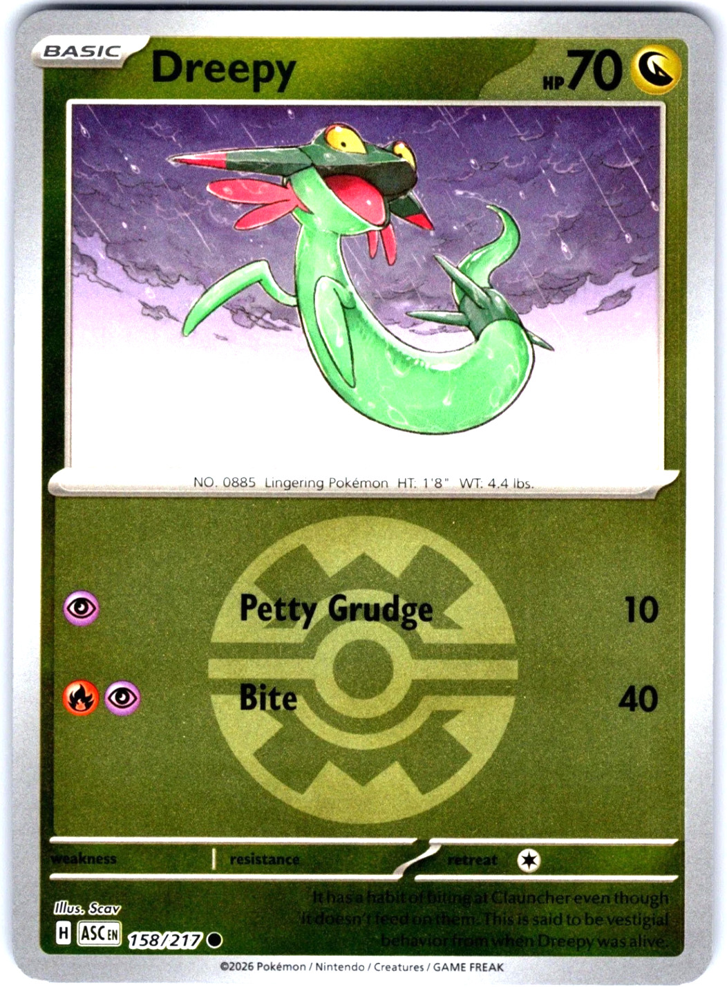 Dreepy Reverse Holo Quick Ball Pokemon Ascended Heroes card 158/217
