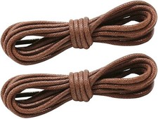 2 Pairs Waxed Round Shoe Laces for Oxford Dress Shoes Boot Strings 1/8" Thin