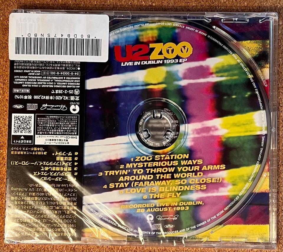 U2 - Zoo TV Live In Dublin 1993 EP [SHM CD With Bonus Track