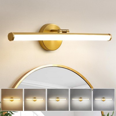 KAISITE Bathroom Light Fixture Over Mirror - Gold Vanity Light Fixture 15W 5CCT