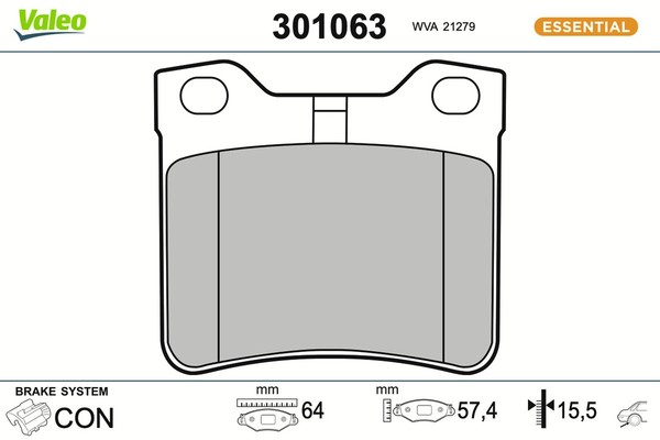Bremsbelagsatz Scheibenbremse Essential Valeo 301063 FüR Peugeot 607 406 8B 8E-image