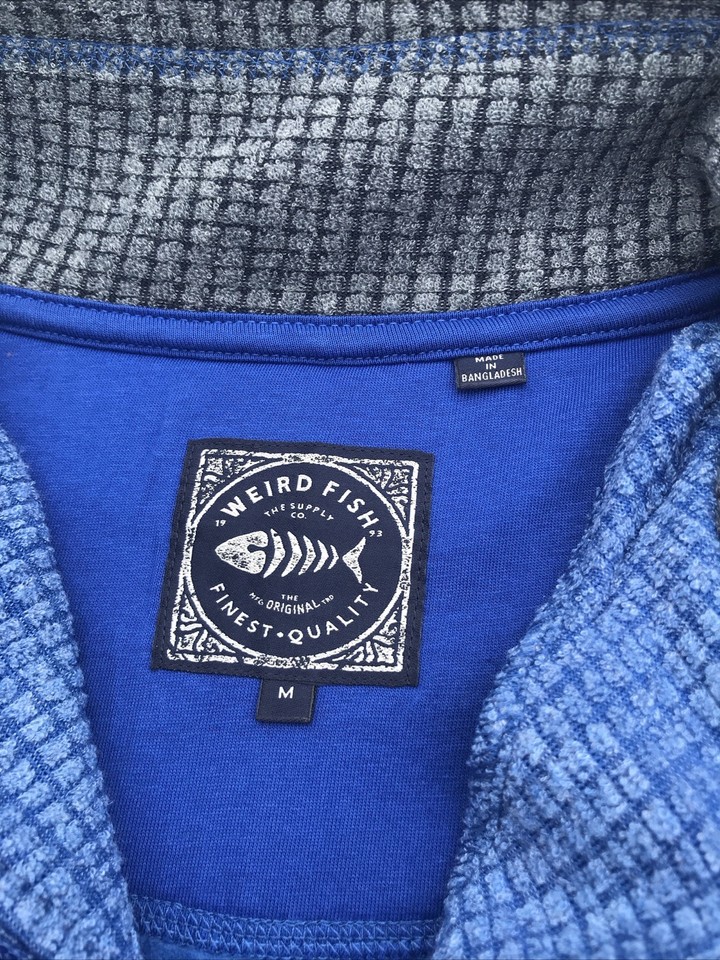 Pull Weird Fish Newark Eco 1/4 Zip – Polaire Bleu Marine Taille L, Occasion Très Bon état